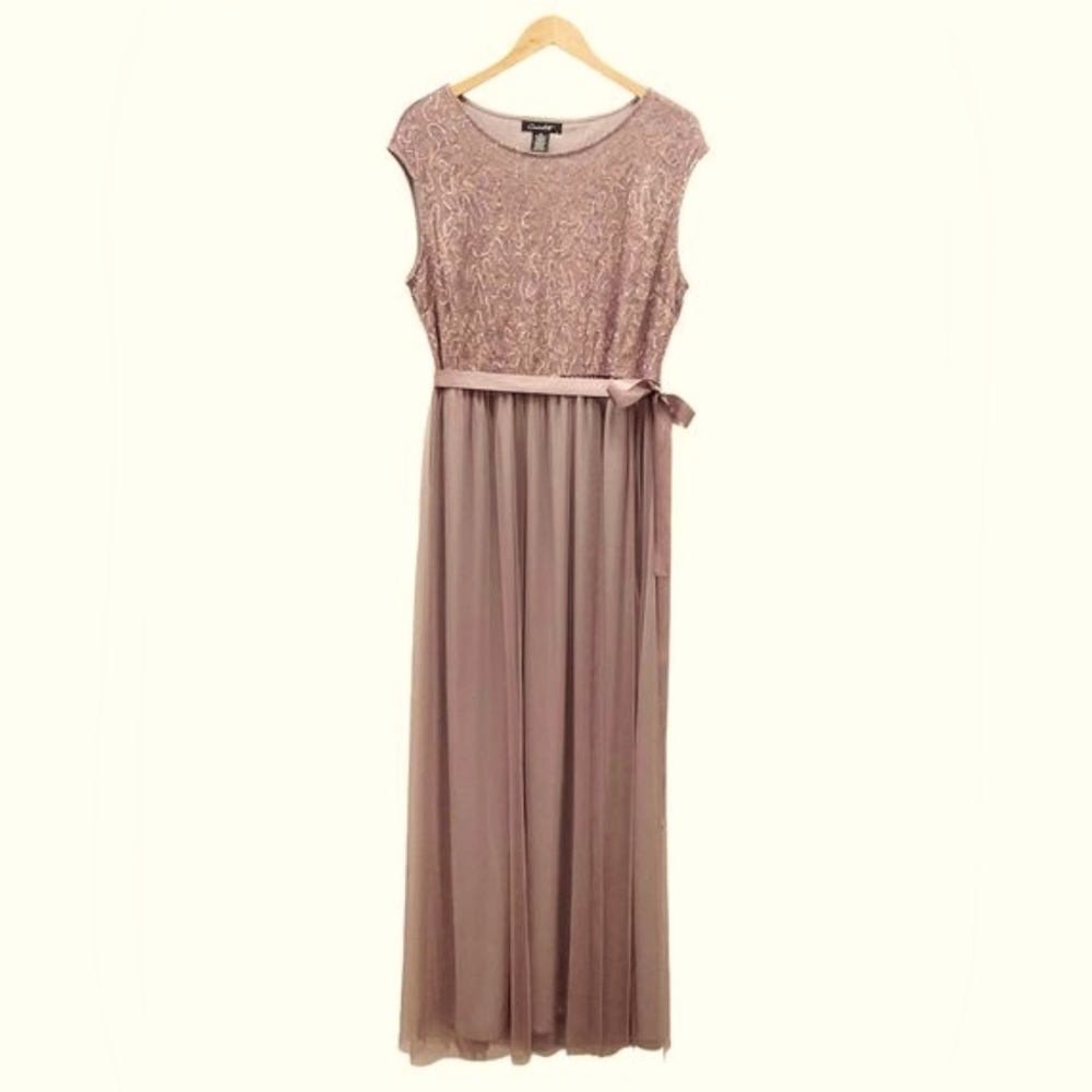 New with Tags: Candalite full length sequin and tulle dress.